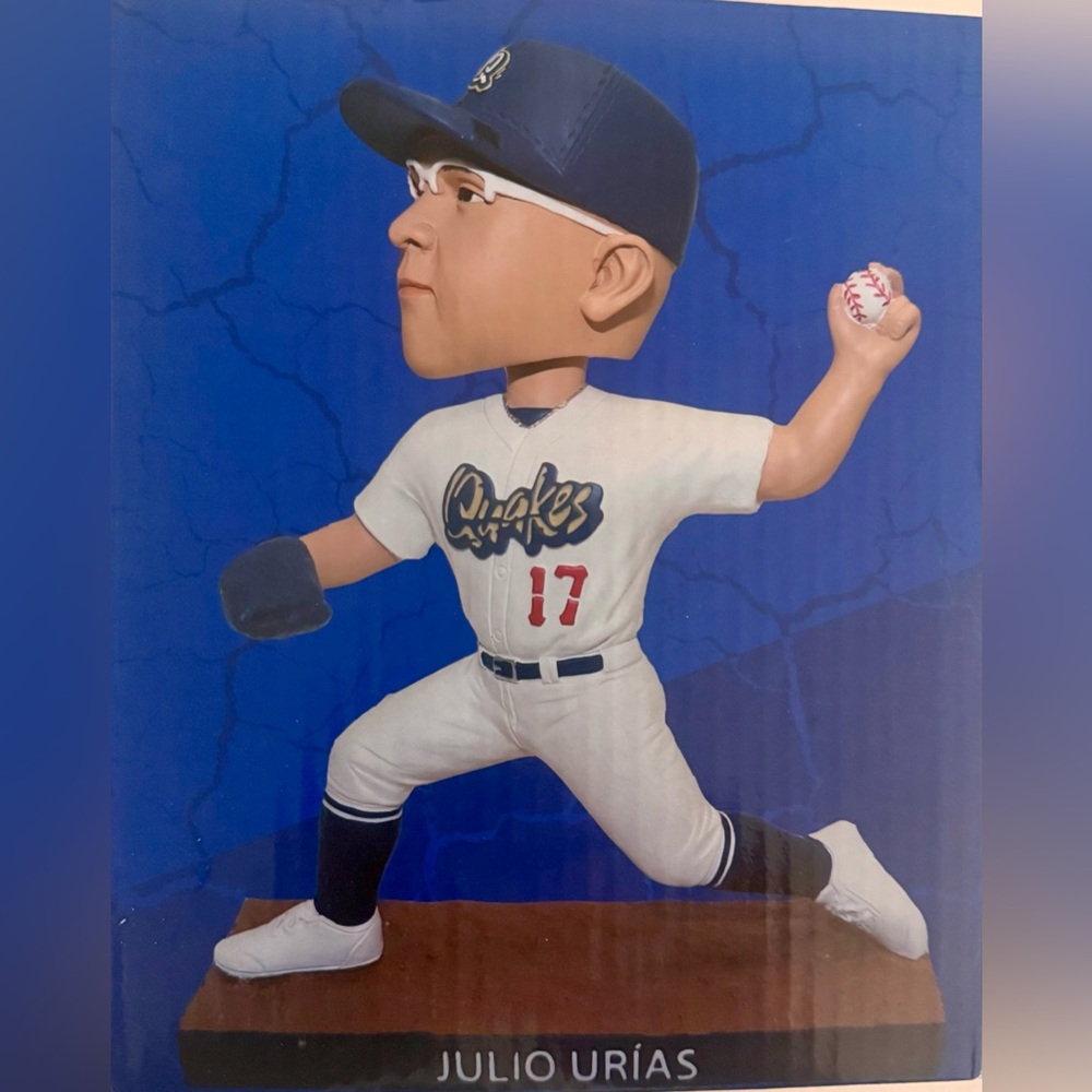 Julio Urias quakes bobble head
